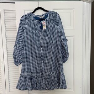 Vineyard Vines Navy Checkered Casual Dress